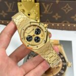 Audemars Piguet Copies Watch Royal Oak Chronograph Frosted Gold 26240 Yellow Dial APS Factory 41mm - Image 3
