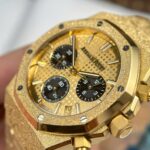 Audemars Piguet Copies Watch Royal Oak Chronograph Frosted Gold 26240 Yellow Dial APS Factory 41mm - Image 5