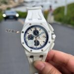 Audemars Piguet Replica Watches Royal Oak Offshore Chronograph 26402CB White Ceramic Rubber Strap 44mm