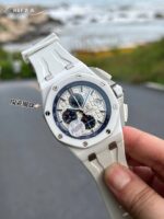 Audemars Piguet Replica Watches Royal Oak Offshore Chronograph 26402CB White Ceramic Rubber Strap 44mm - Image 2