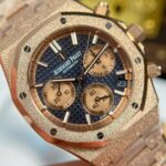 Audemars Piguet Replica Watches Royal Oak Chronograph Frosted Gold 26240 Blue Dial APS Factory 41mm - Image 4