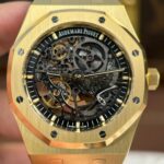 Audemars Piguet Copies Watches Royal Oak Openworked Yellow 15407 Skeleton Dial THB Factory 41mm - Image 4