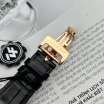 Audemars Piguet Royal Oak 15500OR Replica Watch Rose Gold Wrapped Black Leather Strap 41mm - Image 9