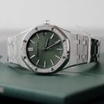 Audemars Piguet Royal Oak 15510ST Imitation Watches Green Dial Bezel Moissanite Diamonds 41mm - Image 5