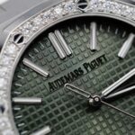 Audemars Piguet Royal Oak 15510ST Imitation Watches Green Dial Bezel Moissanite Diamonds 41mm - Image 6