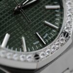 Audemars Piguet Royal Oak 15510ST Imitation Watches Green Dial Bezel Moissanite Diamonds 41mm - Image 7