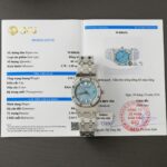 Audemars Piguet Royal Oak Replica Watch Ice Blue Dial Bezel Diamonds Moissanite 34mm