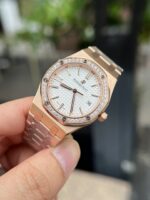 Audemars Piguet Fake Watch Royal Oak Rose Gold White Dial 34mm - Image 4
