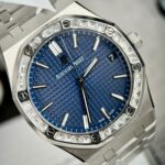 Audemars Piguet Replica Watch Royal Oak 15500 Dial Blue Custom Moissanite Diamonds 41mm - Image 4