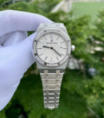 Audemars Piguet Royal Oak Women White Dial Custom Bezel Diamonds Moissanite 34mm - Image 2
