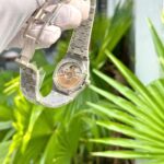 Audemars Piguet Royal Oak Women White Dial Custom Bezel Diamonds Moissanite 34mm - Image 5