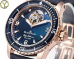 Blancpain Fifty Fathoms Tourbillon 8 Jours Replica Watch Rose Gold Blue Dial YS Factory 45mm - Image 3