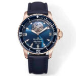 Blancpain Fifty Fathoms Tourbillon 8 Jours Replica Watch Rose Gold Blue Dial YS Factory 45mm