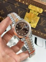 Rolex Replica Watch DateJust Chocolate Dial Gold Wrapped GM Factory 41mm - Image 3