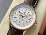 Breitling Navitimer Rose Gold White Dial Best Replica Watch BLS Factory 41mm - Image 3