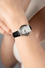 Cartier Ballon Bleu Women-s Replica 11 Watch White Dial Black Leather Strap 28mm - Image 9