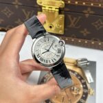Cartier Ballon Bleu Replica 11 Watch White Dial Leather Strap AF Factory 40mm - Image 3