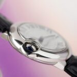 Cartier Ballon Bleu Replica 1:1 Watch White Dial Leather Strap 36mm - Image 8