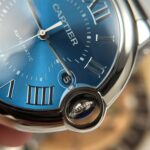 Cartier Ballon Bleu Copies Watches Blue Dial Metal Wire AF Factory 40mm - Image 6