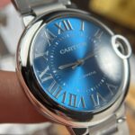 Cartier Ballon Bleu Copies Watches Blue Dial Metal Wire AF Factory 40mm - Image 5