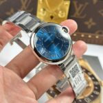 Cartier Ballon Bleu Copies Watches Blue Dial Metal Wire AF Factory 40mm - Image 3