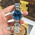 Cartier Ballon Bleu Copies Watches Blue Dial Metal Wire AF Factory 40mm