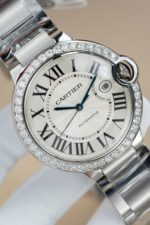 Cartier Ballon Bleu WE9009Z3 White Dial Replica Watch Bezel Diamond Moissanite AF Factory 42mm - Image 6