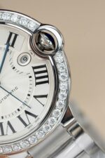 Cartier Ballon Bleu WE9009Z3 White Dial Replica Watch Bezel Diamond Moissanite AF Factory 42mm - Image 12
