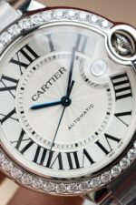 Cartier Ballon Bleu WE9009Z3 White Dial Replica Watch Bezel Diamond Moissanite AF Factory 42mm - Image 7
