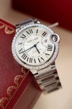 Cartier Ballon Bleu WE9009Z3 White Dial Replica Watch Bezel Diamond Moissanite AF Factory 42mm - Image 4