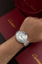 Cartier Ballon Bleu WE9009Z3 White Dial Replica Watch Bezel Diamond Moissanite AF Factory 42mm - Image 5