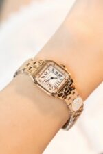 Cartier Panthere Replica Watch Rose Gold With Diamond Bezel 22mm - Image 3
