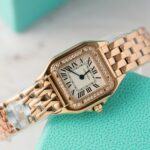 Cartier Panthere Replica Watch Rose Gold With Diamond Bezel 22mm