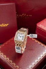 Cartier Panthere WJPN0009 Rose Gold Replica Watches Bezel Diamonds Moissanite 27x37mm