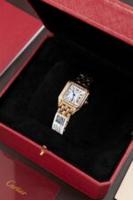 Cartier Panthere WJPN0015 White Dial Replica Watch Bezel Diamonds Moissanite 27x37mm - Image 2