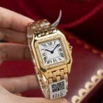 Cartier Panthere WJPN0015 White Dial Replica Watch Bezel Diamonds Moissanite 27x37mm