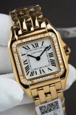 Cartier Panthere WJPN0015 White Dial Replica Watch Bezel Diamonds Moissanite 27x37mm - Image 7