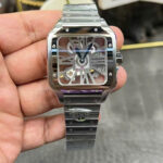 Cartier Santos CRWHSA0015 Replica Watches Skeleton Dial Metal Wire THB Factory 39.8mm