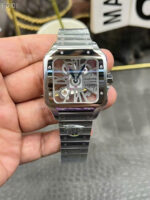 Cartier Santos CRWHSA0015 Replica Watches Skeleton Dial Metal Wire THB Factory 39.8mm