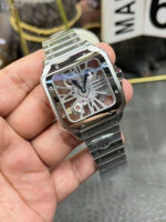 Cartier Santos CRWHSA0015 Replica Watches Skeleton Dial Metal Wire THB Factory 39.8mm - Image 2