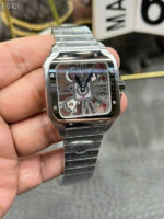 Cartier Santos CRWHSA0015 Replica Watches Skeleton Dial Metal Wire THB Factory 39.8mm - Image 3