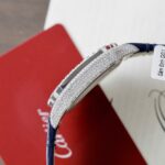 Cartier Santos Best Copies Watch Dial Blue Custom Diamonds Moissanite Hong Kong 39.8mm - Image 8