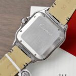 Cartier Santos Best Copies Watch Dial Blue Custom Diamonds Moissanite Hong Kong 39.8mm - Image 9