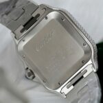 Cartier Santos Green Dial Copies Watch Custom Diamonds Moissanite BV Factory 39.8mm - Image 11