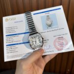 Cartier Replica Watch Santos Custom Moissanite Diamonds Hong Kong 39.8mm