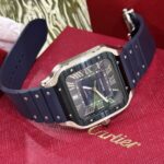 Cartier Santos Replica 1:1 Watch Rubber Blue Strap BV Factory 39.8mm - Image 3