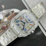 Cartier Santos Best Replica Watch With Full Stone 39.8mm - Image 2