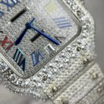 Cartier Santos Best Replica Watch With Full Stone 39.8mm - Image 4