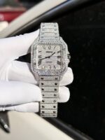 Cartier Santos Replica Watch Full Diamond Moissanite Hong Kong 39.8mm - Image 2
