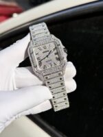 Cartier Santos Replica Watch Full Diamond Moissanite Hong Kong 39.8mm - Image 3